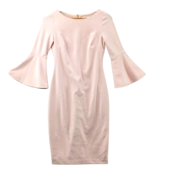 Calvin Klein Blush Bell 3/4 Sleeve Shift Pencil Dress size 10 M - Picture 12 of 12